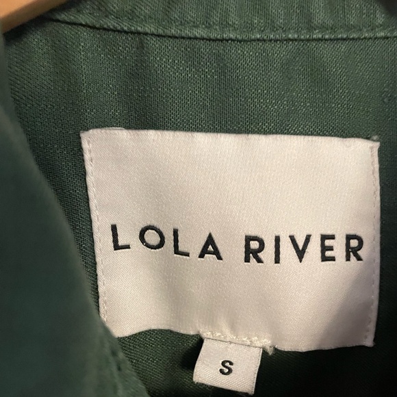 Lola River Women’s Green Button Down Shirt Size S 100% Tencel Eco Friendly - Picture 7 of 9